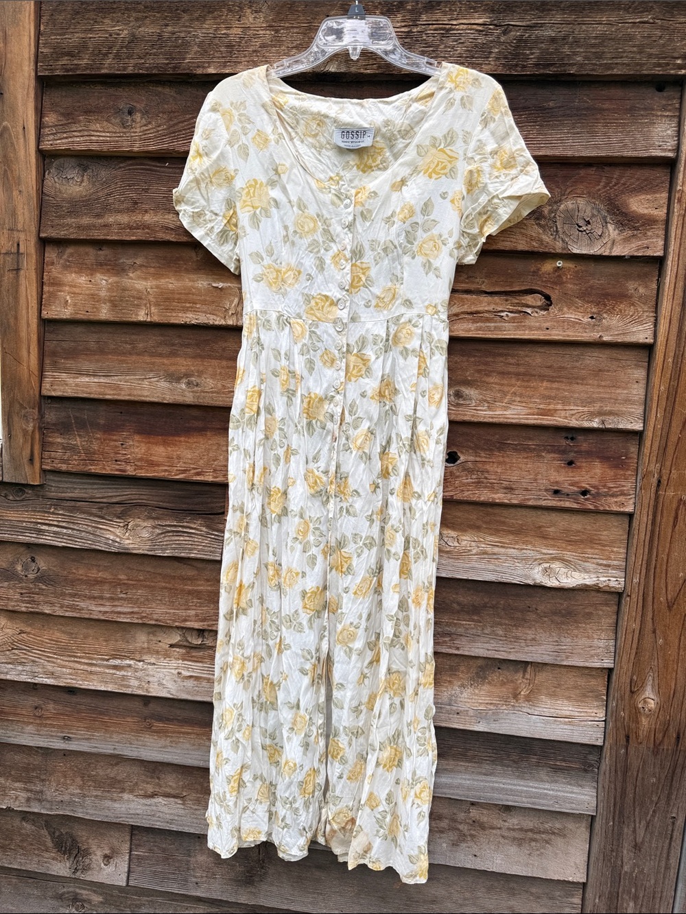 Gossip vintage viscose button down summer dress waist tie